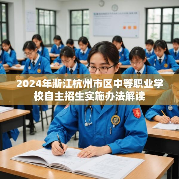 2024年浙江杭州市区中等职业学校自主招生实施办法解读